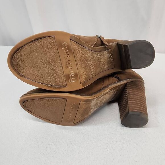 Franco Sarto Women's Size 7.5M Edaline Brown Leather Wrap Around Ankle Booties B - Picture 13 of 13